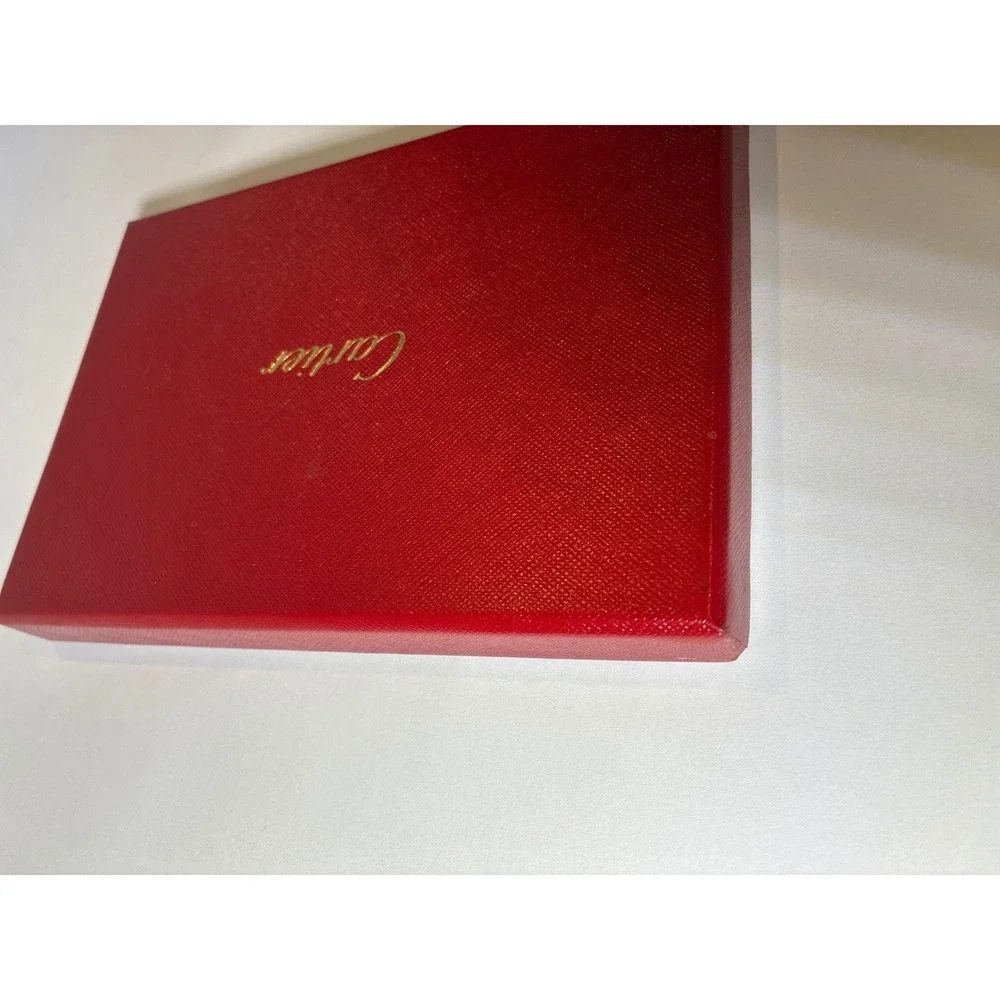 Cartier Classic Red Boardered Note Card Set-Complete Set of 10 Logo Embossed Box
